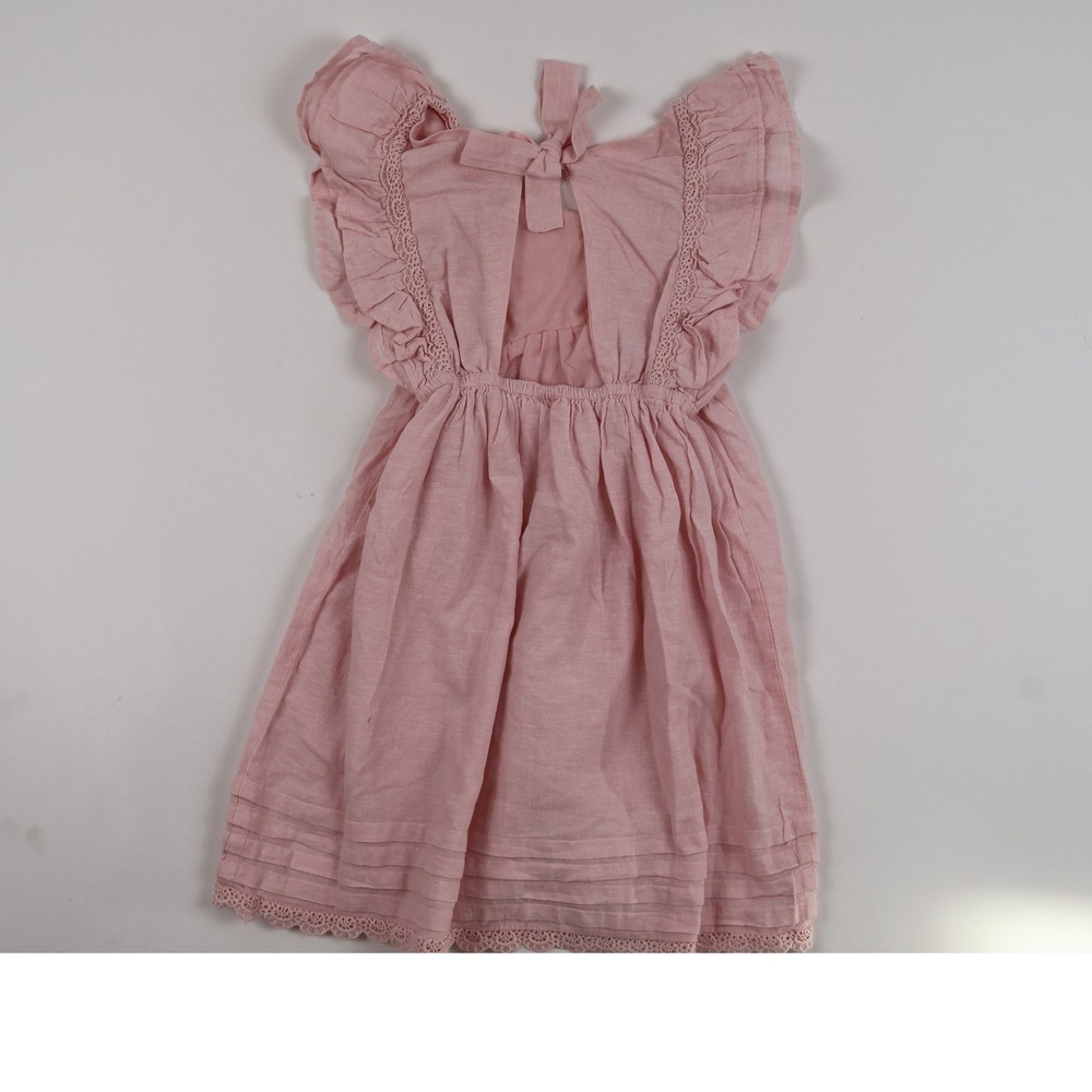Gymboree Ruffle Flutter Sleeve Dress Pink Sea Salt Size 8 Linen Blend NWT